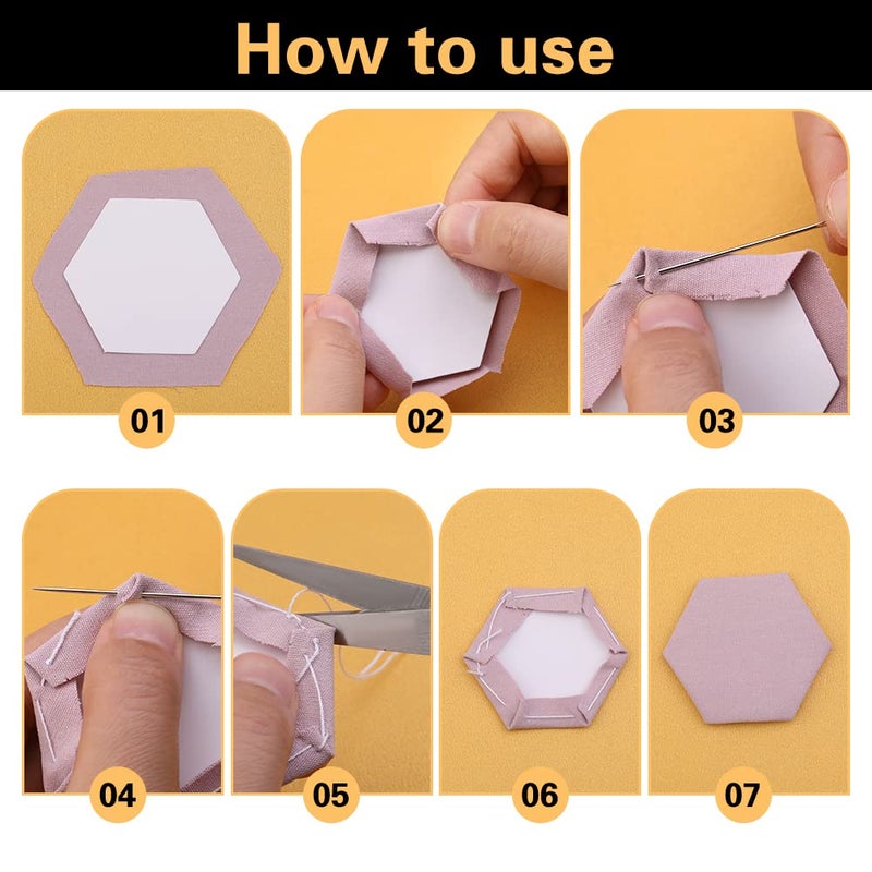 Veroave 300 Count Paper Piecing Paper for Quilting  Quilting Templates  Paper Piecing Shapes Hexagon Paper Piecing Templates Quilting Templates for Use in Quilting  Sewing(1 Inch) - Image 5